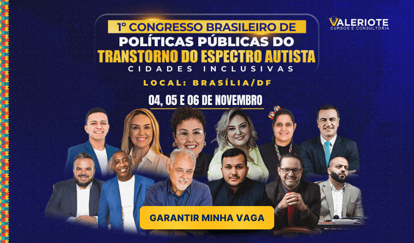 1º Congresso Brasileiro de Políticas Públicas para Cidades Inclusivas com foco em Autismo - Banner Responsivo Home - Valeriote Cursos